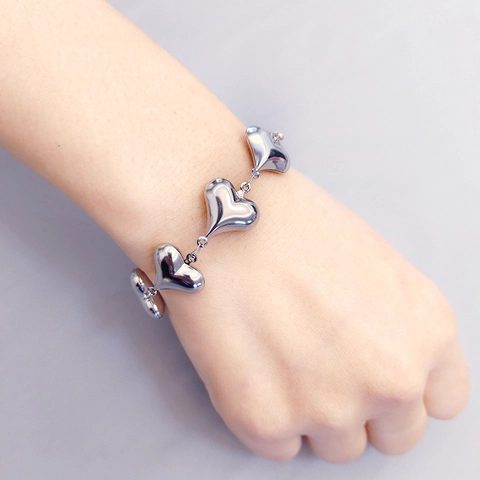 Mode Edelstahl Herz Schmuck Set Für Damen 18K Vergoldet Herz Charm Armband Und Hängeohrringe Pendel Zubehör