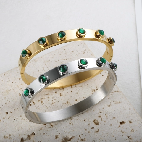 Luxe Roestvrij Stalen Armband voor Dames Rond met Strass Ingelegd Goud Zilver Strass Mode Sieraden Armband Cadeau