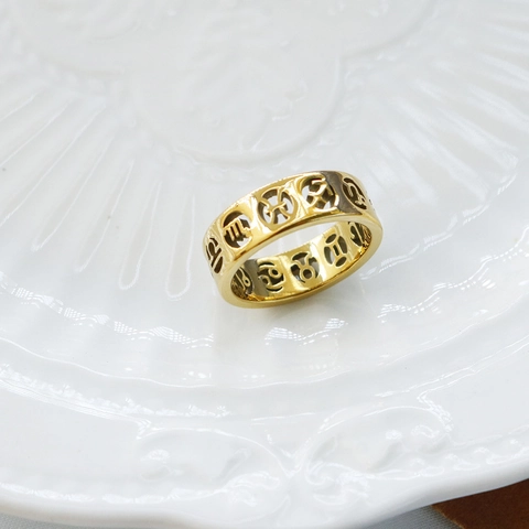 Twelve Constellations Stainless Steel Ring For Women Gold Plated Punk Hollow Zodiac Symbol Band Ring Fashion Jewelry Gift