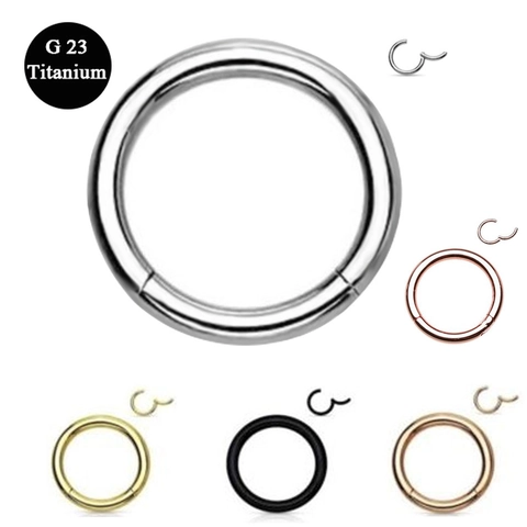 G23 Titanium Hinged Segment Hoop Ring For Nose Ear Piercing Jewelry 14G 16G Unisex Geometric Piercing Ring Multi Color