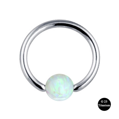 G23 Titanium Captive Bead Ring Artificial Opal Ball Nose Ring Hoop For Ear Tragus Cartilage Piercing Unisex Body Jewelry