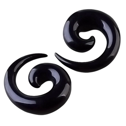 Acrylic Spiral Ear Taper Stretching Kit Snail Shape Ear Expander Plugs Body Piercing Jewelry For Men Women Black White