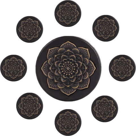 Mandala Pattern Wood Ear Plugs And Tunnels Vintage Ethnic Body Piercing Jewelry Double Flare Saddle Wood Flesh Tunnels For Men Women