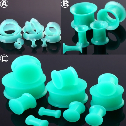 Soft Silicone Ear Gauges Tunnels Plugs Piercing Jewelry Expander For Men Women Solid Hollow Flared Ear Stretcher Piercing Accessories