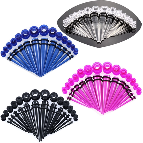 Acryl Oor Stretching Kit Tapers En Plugs Gauges Piercing Lichaamssieraden Voor Mannen Vrouwen Expansie Tool Meerdere Kleuren Gepolijst
