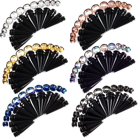 Stainless Steel Acrylic Ear Stretching Kit Tapers Tunnels Plugs Piercing Jewelry Set For Men Women Fashion Expanders
