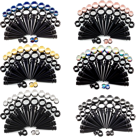 Edelstahl Acryl Ohrdehnungs Kit Kegel Tunnel Plugs Piercing Schmuck Für Herren Damen Körperschmuck