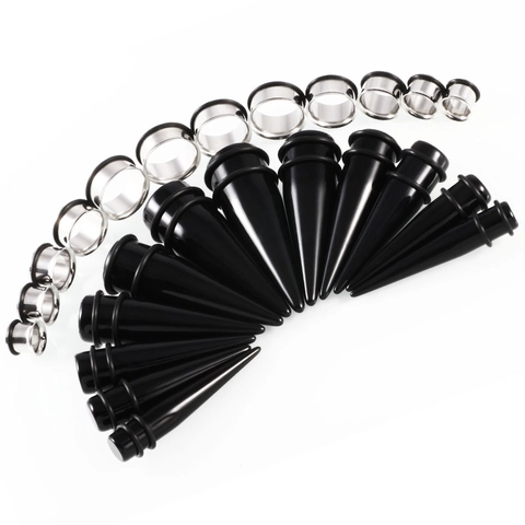 Stainless Steel Acrylic Ear Stretching Kit Tapers Tunnels Plugs Piercing Jewelry Set For Men Women Fashion Expanders
