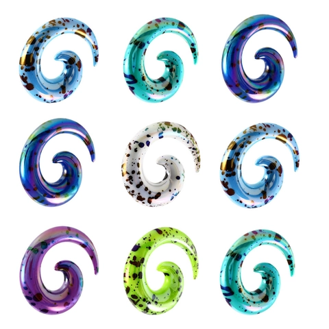 Acryl Spiral Schnecke Ohrdehner Piercing Schmuck Spritztinte Muster Körper Dehnung Ohrring Schmuck Für Damen Herren