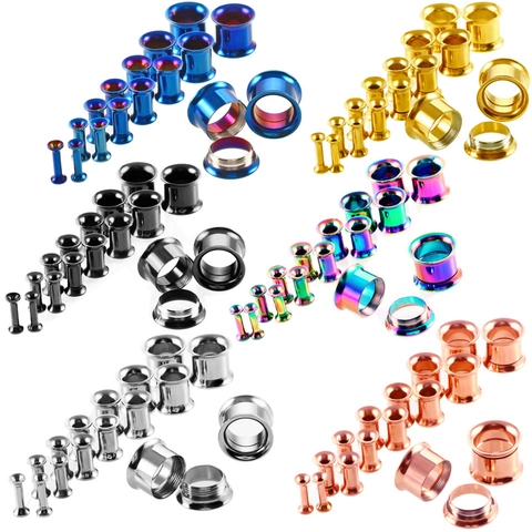 Edelstahl Ear Tunnels Plugs Mit Schraubverschluss Multi Größen Ohrdehnen Körperschmuck Punk Piercing Für Damen Herren Dekor