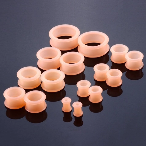 Weiche Silikon Hautfarbene Ohr Tunnel Plugs Piercing Schmuck Dehner Für Ohrläppchen Komfortable Nude Dehnungstunnel