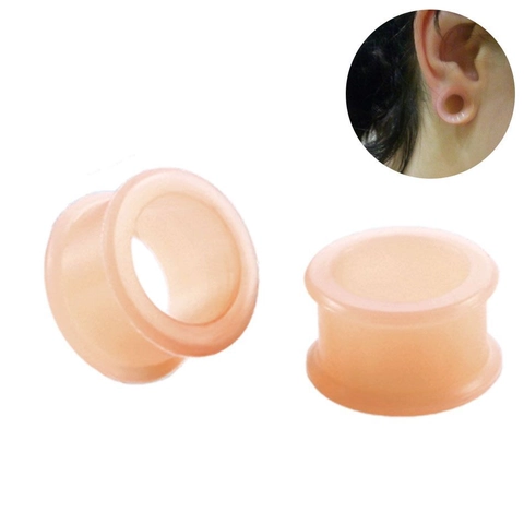 Weiche Silikon Hautfarbene Ohr Tunnel Plugs Piercing Schmuck Dehner Für Ohrläppchen Komfortable Nude Dehnungstunnel