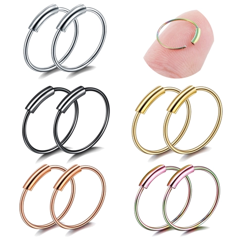 Minimalist Stainless Steel C Shaped Nose Ring Lip Piercing Ear Cartilage Stud Unisex Electroplated Body Jewelry For Everyday Party Wear
