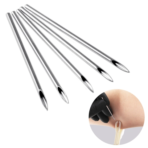 Professional Stainless Steel Body Piercing Needles Sterilized Disposable For Nose Ear Lip Navel Piercing Tool Gauges