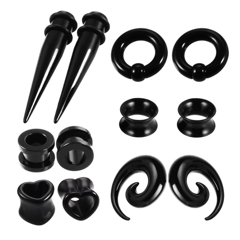 Acrylic Silicone Ear Piercing Expander Taper Tunnel Heart Plug Spiral Stud Earrings Body Jewelry For Men Women Punk Style