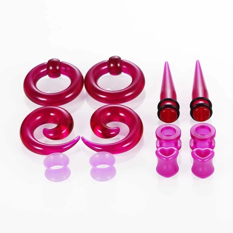 Acrylic Silicone Ear Piercing Expander Taper Tunnel Heart Plug Spiral Stud Earrings Body Jewelry For Men Women Punk Style