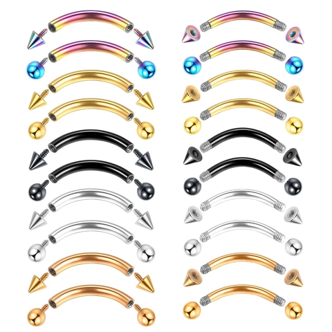 Punk Edelstahl Lippenpiercing Stecker Labret Piercing Schmuck 316L Chirurgenstahl Kugel Kegel Spike Piercing Unisex