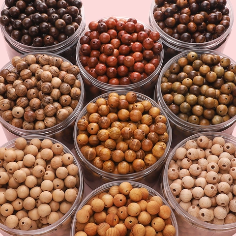 10mm Natural Wooden Round Beads For DIY Jewelry Making Bracelet Necklace Handmade Craft Supplies Polished Loose Wood Spacer Beads