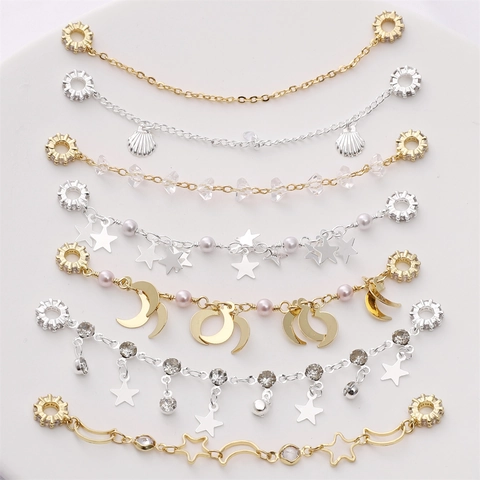 Legierung Zirkonia Sicherheitskette Für Armband DIY Schmuckzubehör Galvanisierte Gold Silber Dekorative Gliederkette Damen