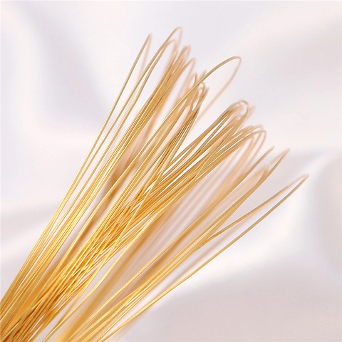 18K Gold Plated Copper Wire For DIY Jewelry Making Half Hard Metallic Beading Wire Handcraft Accessories Jewelry Material