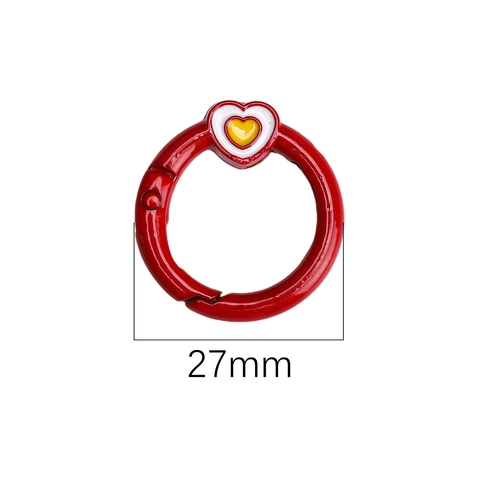 Hebilla Romántica de Aleación con Apertura de Resorte en Forma de Corazón Anillo Redondo Decorativo para Llavero Accesorios DIY