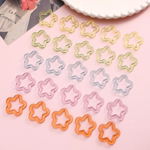 Perline Trasparenti a Forma di Stella in Acrilico Colore Caramella per Collana Braccialetto Fai da Te Accessori Materiale Gioielli