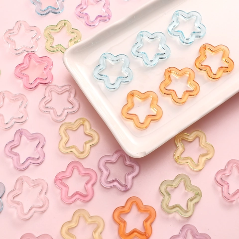 Acryl Holle Ster Hanger Kleurrijke Macaron Doorschijnend DIY Sieraden Accessoires Voor Sleutelhanger Ketting Armband Maken