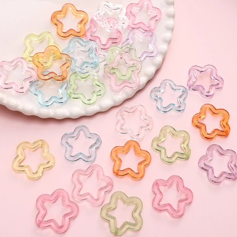 Perline Trasparenti a Forma di Stella in Acrilico Colore Caramella per Collana Braccialetto Fai da Te Accessori Materiale Gioielli