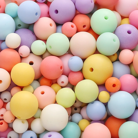 Acryl Matt Einfarbig Runde Perlen Macaron Mischfarben Für DIY Schmuckherstellung Armbänder Halsketten Bastelarbeiten Abstandsperlen