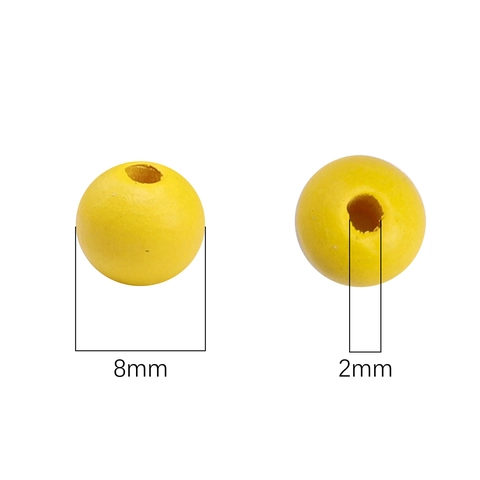 Colorful Round Wood Beads For DIY Jewelry Making Smooth Painted Wooden Spacer Beads For Kids Handicrafts Bracelet Necklace Decor