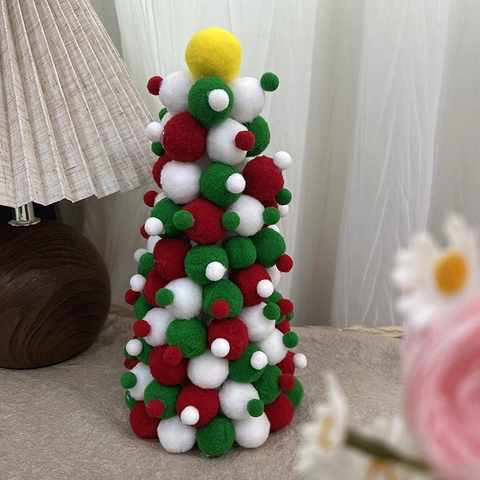Mini Boules en Peluche de Polyester Haute Élasticité Pompons Pour Accessoires de Bijoux de Bricolage Décoration de Noël Halloween Petites Boules Rondes Couleurs Mélangées