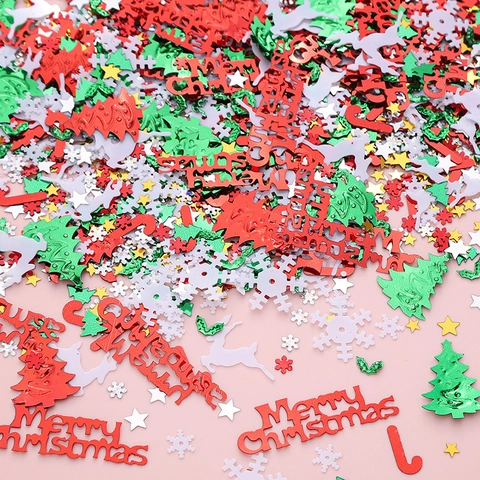 Weihnachten Gemischtes Konfetti Pailletten Schneeflocke Weihnachtsbaum Rentier Stern Merry Christmas Brief Für DIY Handwerk Party Deko