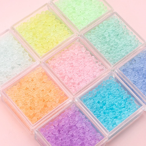 Frosted Multi Colored Glass Beads No Hole Round Macaron Tiny Spacer Beads For DIY Handicraft Jewelry Making Decoration