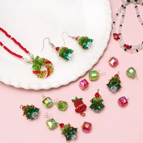 Christmas Alloy Enamel Charms For DIY Jewelry Making Santa Christmas Tree Snowman Beads For Necklace Bracelet Crafting Accessories