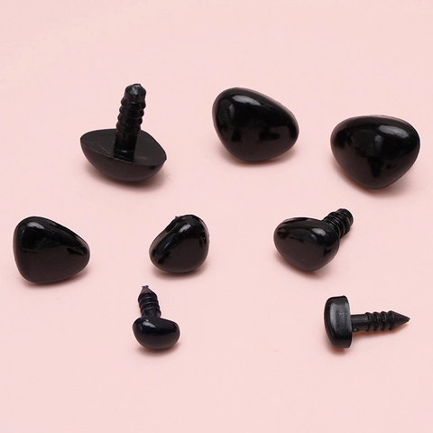 Nez de Sécurité Triangulaires en Plastique Noir pour Fabrication de Poupées DIY Fait Main Crochet Peluche Nez d'Animaux avec Rondelles