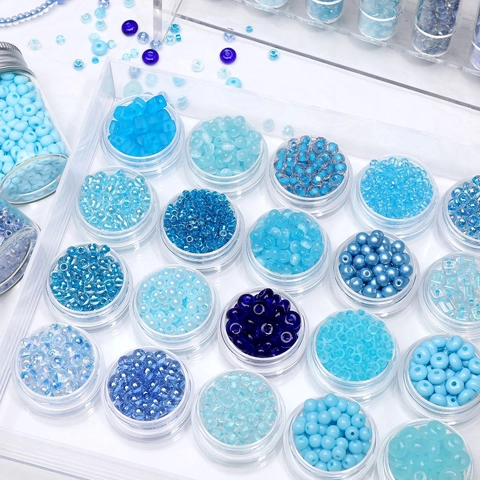 Blue Series Glass Seed Beads For Jewelry Making DIY Bracelet Necklace Making Matte Faceted Mixed Shapes Crafts For Women