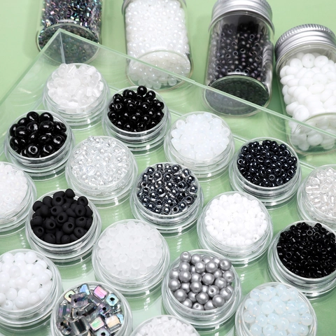 Perles de Rocaille en Verre de Haute Qualité Série Sombre Perles Rondes en Vrac pour Bricolage Bracelet Collier Bague Accessoires de Bijoux