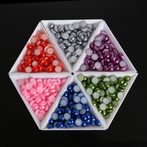 ABS Semi Round Flatback Faux Artificial Pearl Beads For DIY Crafts Jewelry Decoration Hair Bow Accessories 8mm Glossy Luster Loose Beads