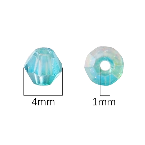 4mm Glass Bicone Loose Beads Faceted Iridescent Aurora AB Color Spacers For DIY Jewelry Making Bracelet Necklace Handmade Accessories