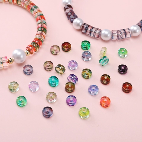 6x3mm Glass Rondelle Spacer Beads Double-Colored Electroplated Beads For DIY Jewelry Making Bracelet Necklace Hand-made