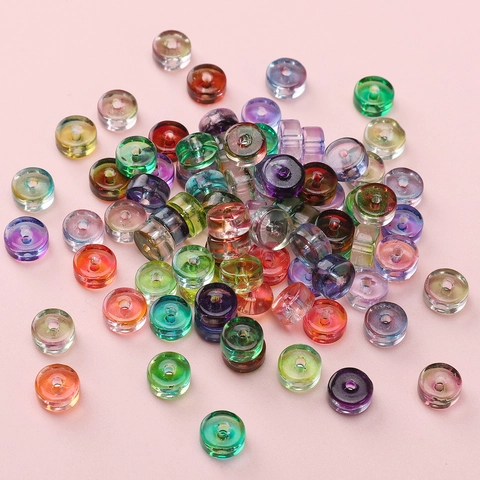 6x3mm Glass Rondelle Spacer Beads Double-Colored Electroplated Beads For DIY Jewelry Making Bracelet Necklace Hand-made