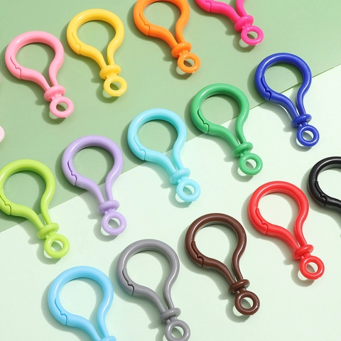 Ganci a Moschettone in Acrilico Multicolore a Forma di Lampadina Connettori per Gioielli Fai-da-te per Borse Chiavi Auto