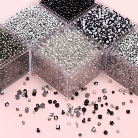 Premium Glass Seed Beads Dark Tone Loose Beads For DIY Bracelet Necklace Making Various Shapes Round Tubular Cube Beads Craft Supplies