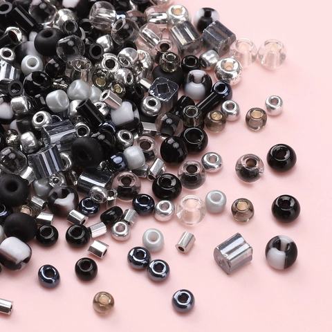 Premium Glass Seed Beads Dark Tone Loose Beads For DIY Bracelet Necklace Making Various Shapes Round Tubular Cube Beads Craft Supplies