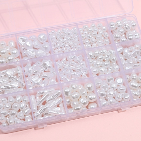 ABS Irregular Artificial Pearl Beads For DIY Jewelry Making Multiple Shapes Baroque Style White Glossy Spacers Craft Beads