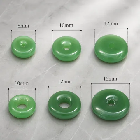 Faux Jade Glass Ping An Kou Beads For Jewelry Making Donut Shaped Lampwork Spacer Beads For DIY Bracelet Necklace Craft Materials