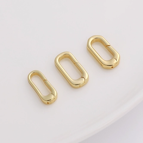 Fermoir Anneau à Ressort Ovale en Alliage Plaqué Or Connecteur Résistant au Ternissement Apprêts pour Création de Bijoux DIY