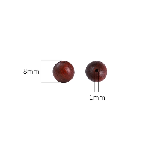 Natural Round Wood Loose Beads For DIY Jewelry Making Bracelet Necklace Handcrafted Polished Sandalwood Rosewood Crafts