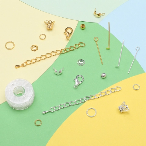 DIY Sieraden Maken Set Metalen Karabijnsluiting Open Buigringen Oogspelden Voor Armband Ketting Goud Zilver Set