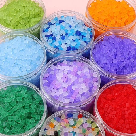Mattierte Glaswürfelperlen Bunte Quadratische Zwischenperlen Für DIY Schmuckherstellung Armband Halskette Handgefertigtes Bastelzubehör